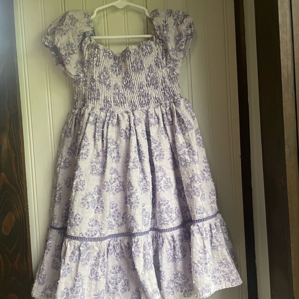 Joie Purple and White Smocked Ruffled Sundress - Picture 2 of 3